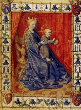 Jean Fouquet Painting - The Virgin And Child Enthroned Jean Fouquet